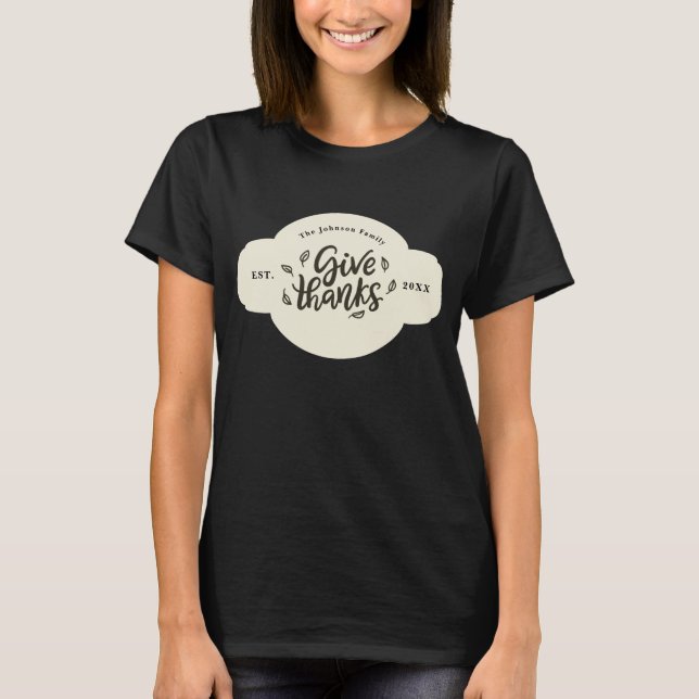 Anpassningsbar Thanksgiving Family Samling T Shirt (Framsida)