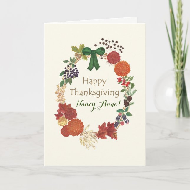 Anpassningsbar Thanksgiving för framsidan, utandni Helgkort (Framsida)