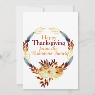 Anpassningsbar Thanksgiving Höst löv Helgdag-kort Spara Datumet