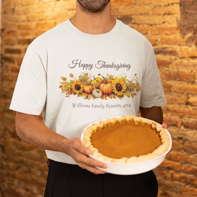 Anpassningsbar Thanksgiving Pumpkin Fall Family Re T Shirt (Skapare uppladdad)
