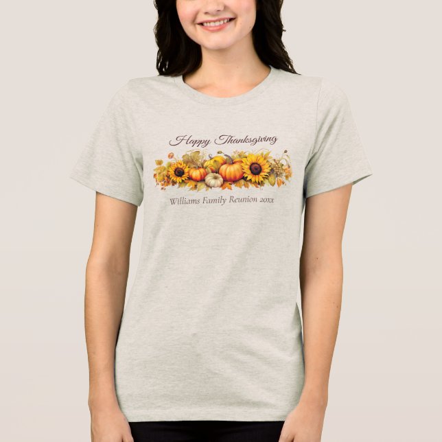 Anpassningsbar Thanksgiving Pumpkin Fall Women's T Shirt (Framsida)