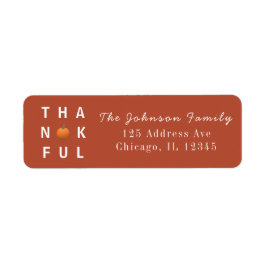 Anpassningsbar Thanksgiving Terracotta-adressetike Returadress Etikett