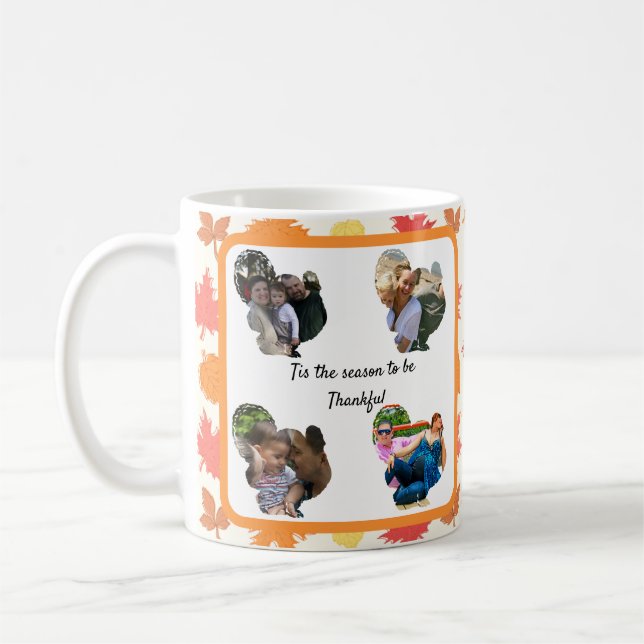 Anpassningsbar thanksgiving turkey-fotokollage kaffemugg (Vänster)