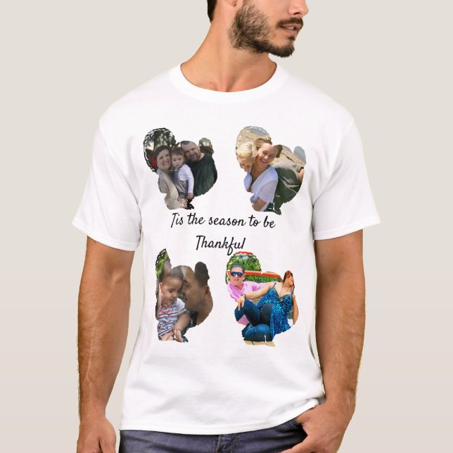 Anpassningsbar thanksgiving turkey-fotokollage t shirt (Framsida)