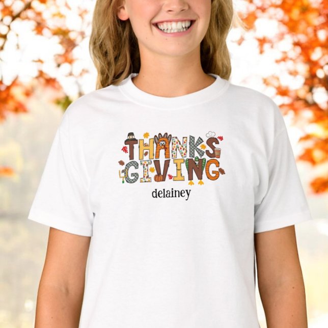 Anpassningsbar Thanksgiving Turkiet Football Löv T Shirt (Skapare uppladdad)