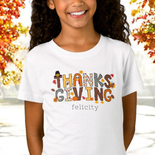Anpassningsbar Thanksgiving Turkiet Löv Pumpkin T Shirt