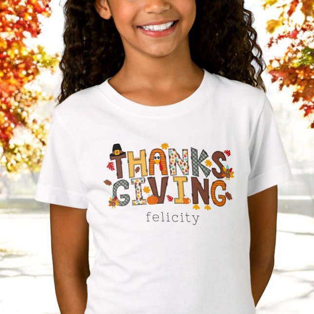 Anpassningsbar Thanksgiving Turkiet Löv Pumpkin T Shirt (Skapare uppladdad)