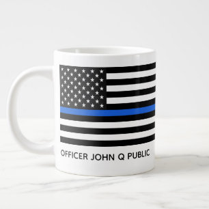 Anpassningsbar Thin Blue Line American Flagga Jumbo Mugg