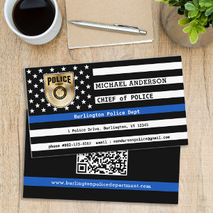 Anpassningsbar Thin Blue Line Police Department Em Visitkort
