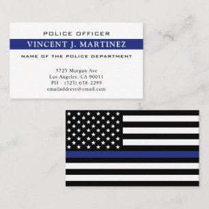 Anpassningsbar Thin Blue Line Polisavdelning Visitkort