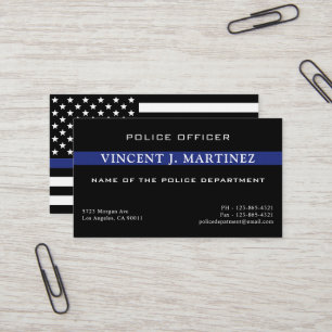 Anpassningsbar Thin Blue Line Polisavdelning Visitkort
