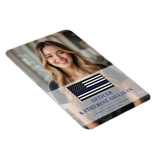 Anpassningsbar Thin Blue Line Polischef Studenten Magnet