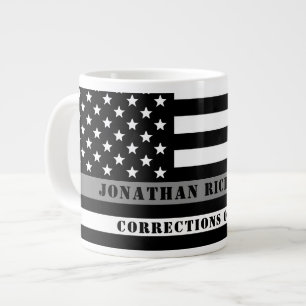Anpassningsbar Thin Grått Line Corrections Officer Jumbo Mugg