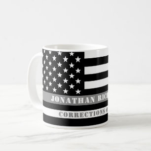 Anpassningsbar Thin Grått Line Corrections Officer Kaffemugg