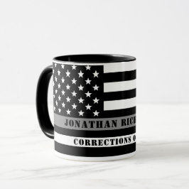 Anpassningsbar Thin Grått Line Corrections Officer Mugg