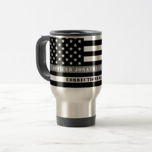 Anpassningsbar Thin Grått Line Corrections Officer Resemugg