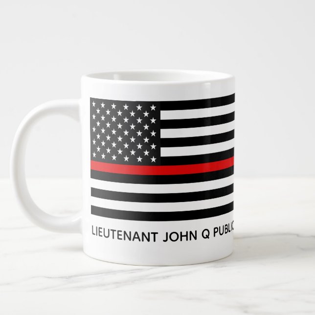 Anpassningsbar Thin Red Line American Flagga Jumbo Mugg (Vänster)