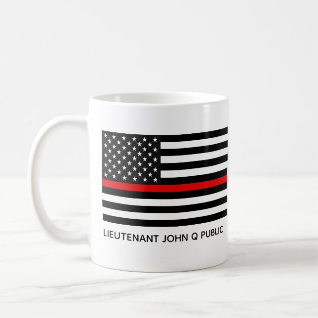 Anpassningsbar Thin Red Line American Flagga Kaffemugg (Vänster)