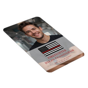 Anpassningsbar Thin Red Line Firefighter Fire Acad Magnet