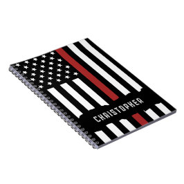 Anpassningsbar Thin Red Line USA flagga Firefighte Anteckningsbok