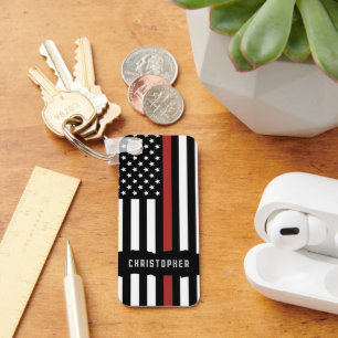 Anpassningsbar Thin Red Line USA flagga Firefighte Nyckelring