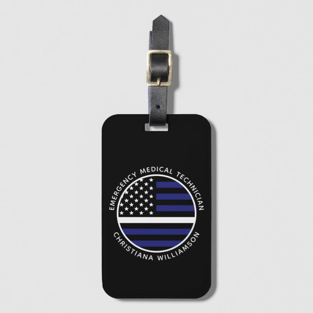 Anpassningsbar Thin White Line USA flagga EMS EMS  Bagagebricka (Framsida vertikal)