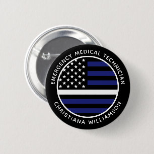 Anpassningsbar Thin White Line USA flagga EMS EMS  Knapp