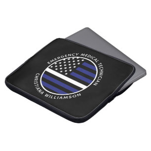 Anpassningsbar Thin White Line USA flagga EMS EMS Laptop Fodral