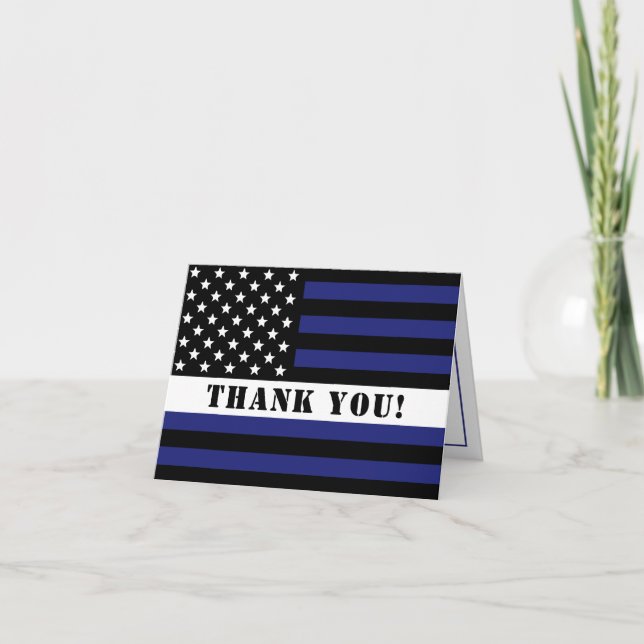 Anpassningsbar Thin White Line USA flagga EMS EMS  Tack Kort (Framsida)