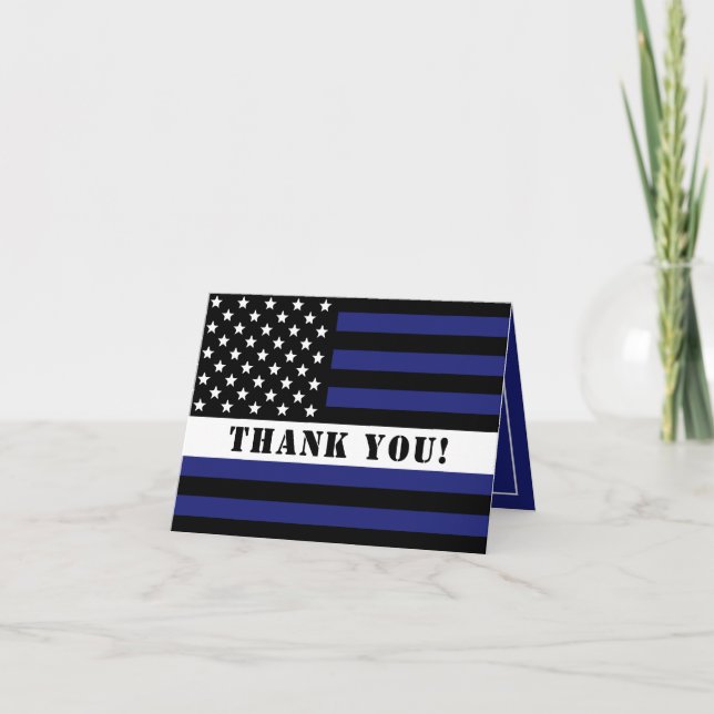 Anpassningsbar Thin White Line USA flagga EMS EMS  Tack Kort (Framsida)