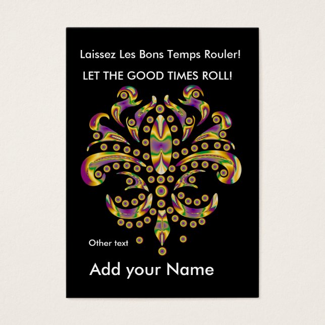 Anpassningsbar Throw Card fleur de lis Visitkort (Framsidan)