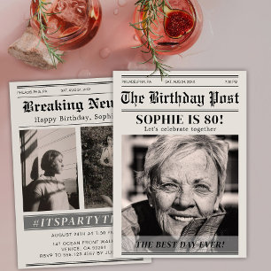 Anpassningsbar Tidningsförsättsblad för dagstidnin Inbjudningar