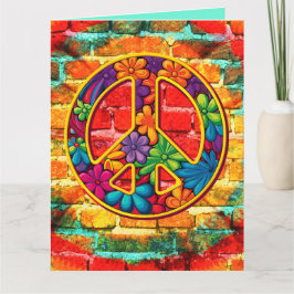 Anpassningsbar Tie Die Fredstecken Brick Wall Graf Kort