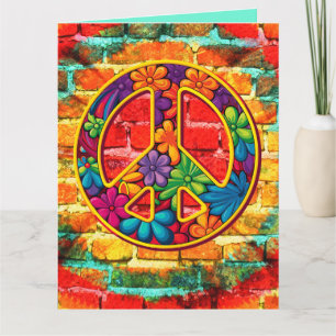 Anpassningsbar Tie Die Fredstecken Brick Wall Graf Kort
