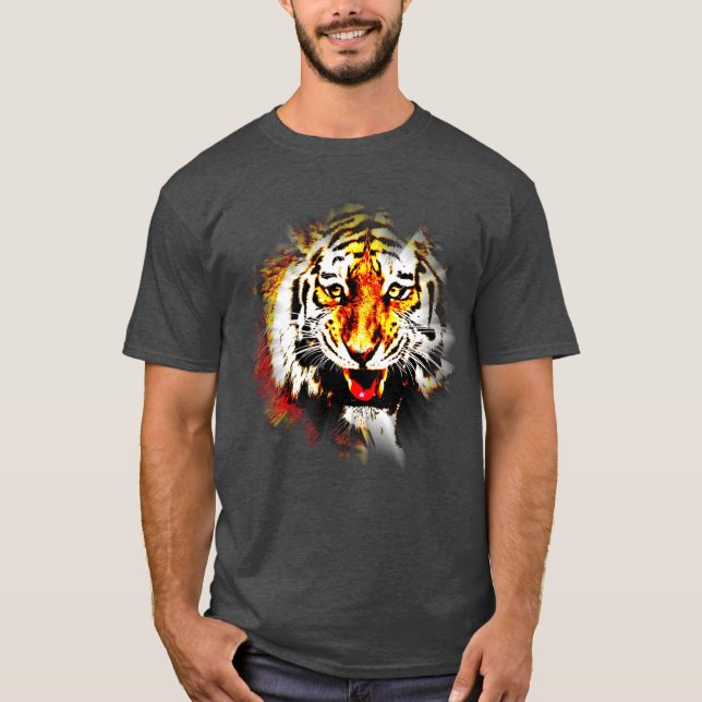 Anpassningsbar Tiger Head Modern Elegant-mall T Shirt (Framsida)