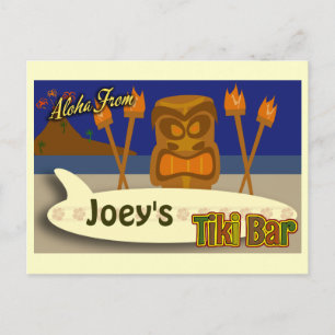 Anpassningsbar Tiki Pub-tecken Vykort