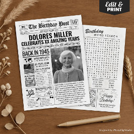 Anpassningsbar tillbaka 1945: Tidningskort, trende Julkort