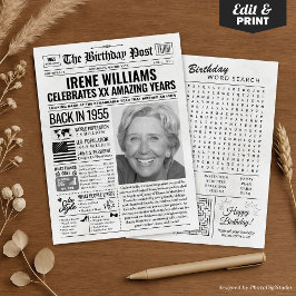 Anpassningsbar tillbaka 1955, dagstidskort, trende julkort