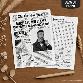 Anpassningsbar tillbaka 1975, dagstidskort, trende julkort