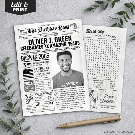 Anpassningsbar tillbaka 2005: Tidningspapper för f Julkort