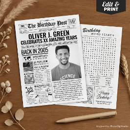 Anpassningsbar tillbaka 2005: Tidningspapper för f Julkort