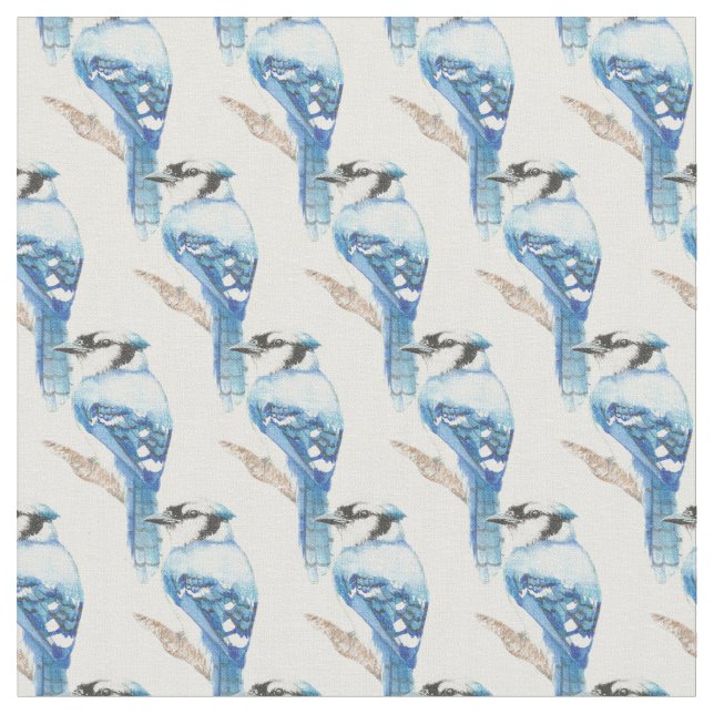 Anpassningsbar tillbaka Färg Blue Jay Bird Nature  Tyg (Närbild)