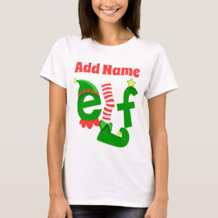 Anpassningsbar tillfogar namn älvajulen t shirt