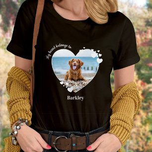 Anpassningsbar Tillhören mitt hjärta till Pet Phot T Shirt