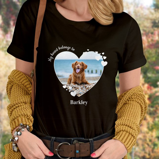 Anpassningsbar Tillhören mitt hjärta till Pet Phot T Shirt (Skapare uppladdad)