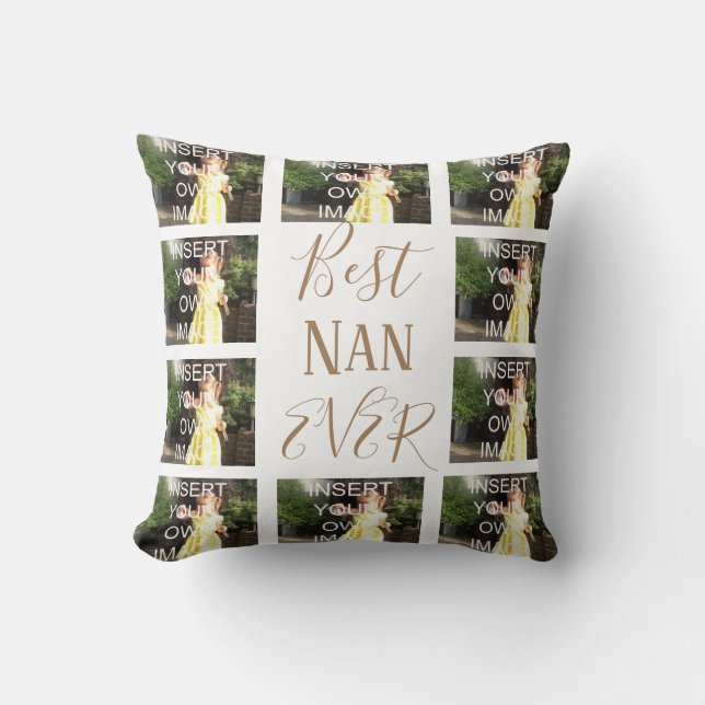 Anpassningsbar tio Photo Collage Best Nan nånsin Kudde (Framsida)
