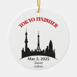 Anpassningsbar Tokyo Marathon Finisher, Gift for R Julgransprydnad Keramik