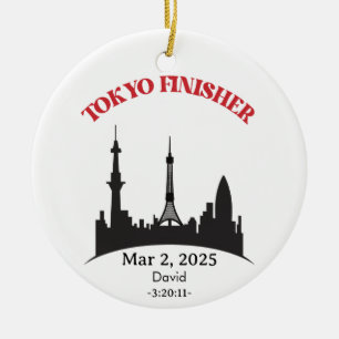 Anpassningsbar Tokyo Marathon Finisher, Gift for R Julgransprydnad Keramik