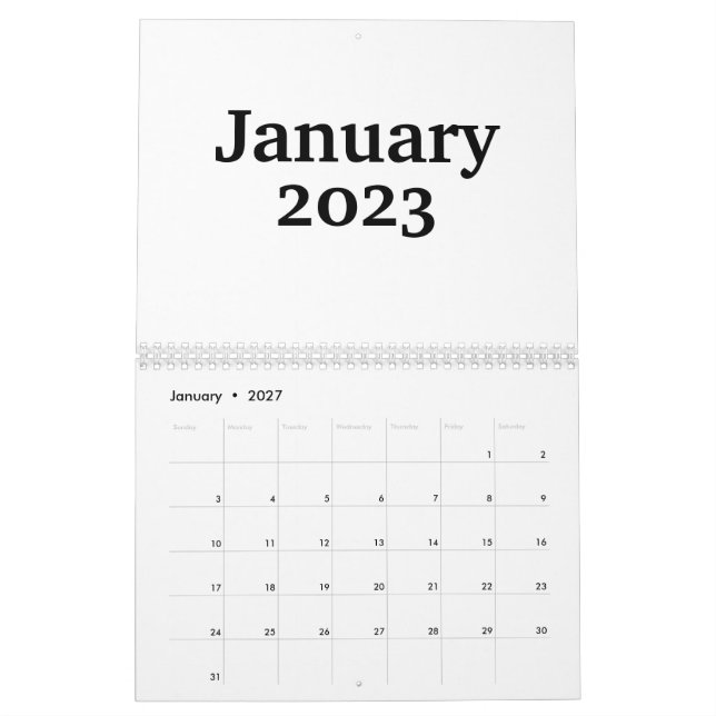Anpassningsbar tom kalender 2023 med Helgdagar (Jan 2027)