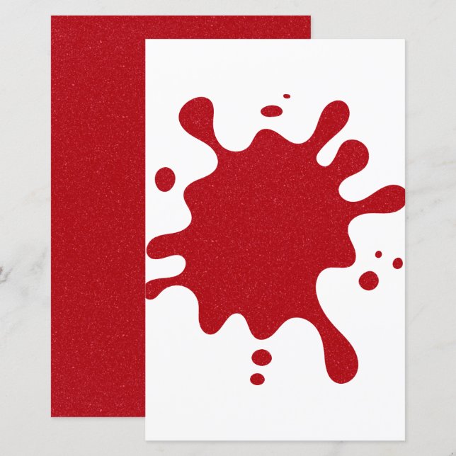 Anpassningsbar Tomato Red Bläck Splat Pappra Lakan (Fram/baksida)